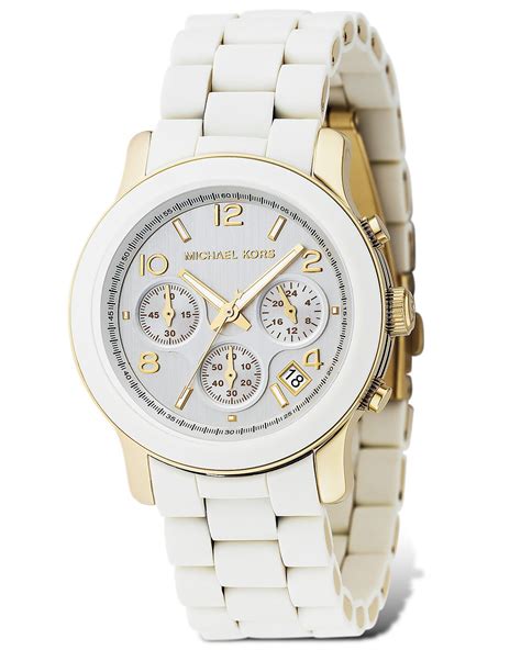 michael kors white women's watch